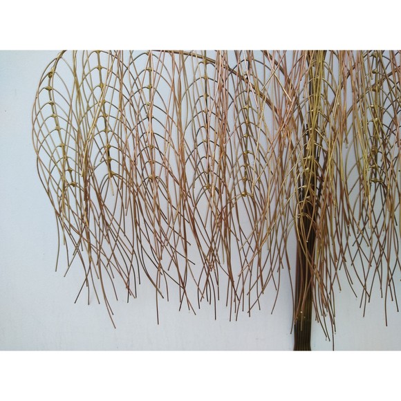 Copper and Brass Willow Tree  Metal Wall Hanging Art Decor Sculpture - Picture 4 of 10